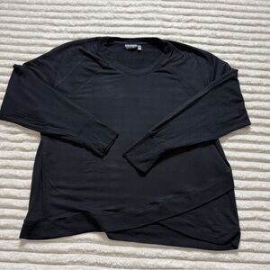 Athleta 1X Plus Black Modal Spandex Long Sleeve Pullover Activewear Top